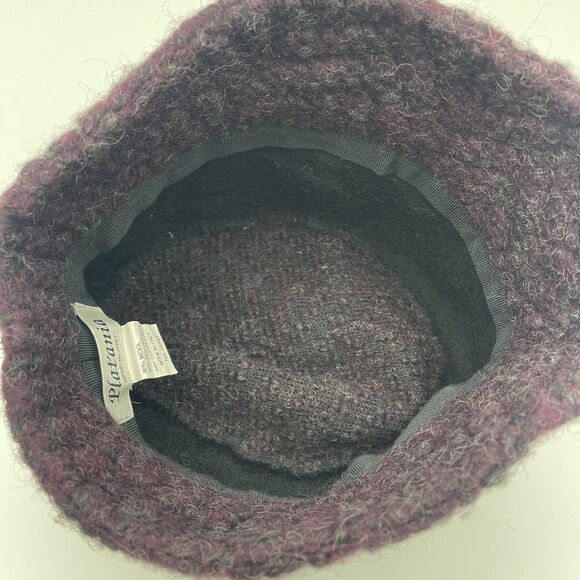 Platania Women’s Hat Made In Italy Purple Wool Blend Flower One Size - Picture 10 of 10